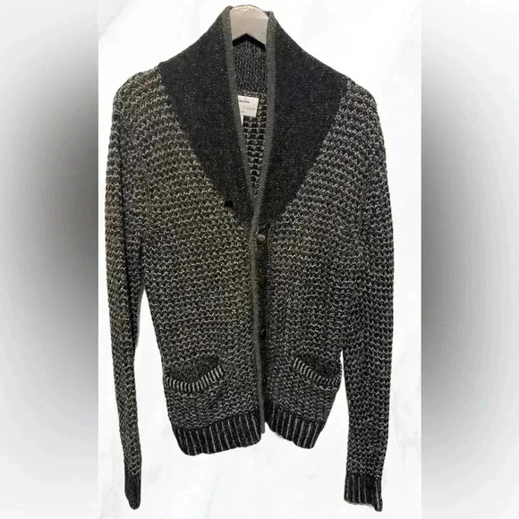Rag and Bone x Neiman "Marcus" midweight grey black  speckled button cardigan S - Picture 2 of 5
